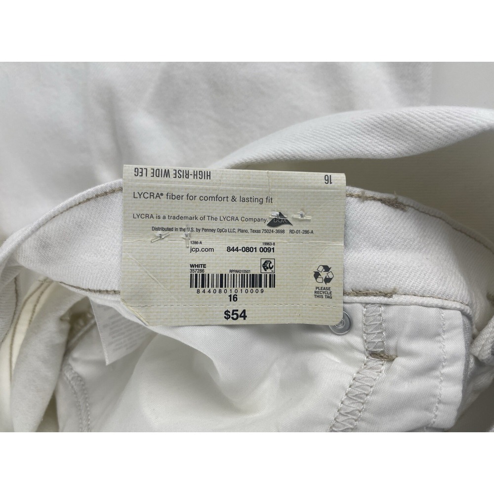 Ana A New Approach Women's High Rise Wide Leg White Jeans Plus Size 16 - Picture 7 of 8